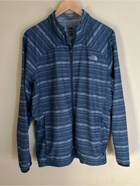 The North Face Mens Large Lightweight Flashdry Zip Jacket Spring Outdoor Blue